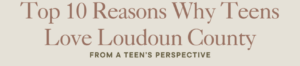 Top Ten Reasons Why Teens Love Loudoun County - From A Teens Perspective.